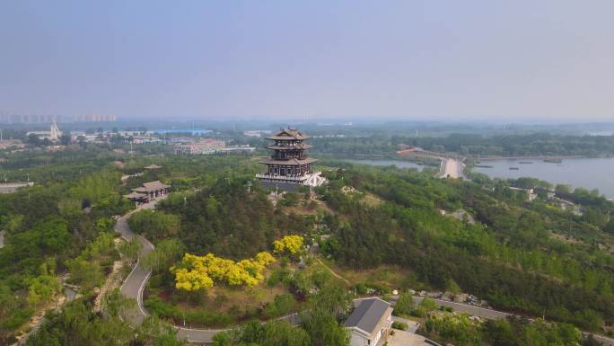 【唐山】唐山南湖旅游景区航拍01