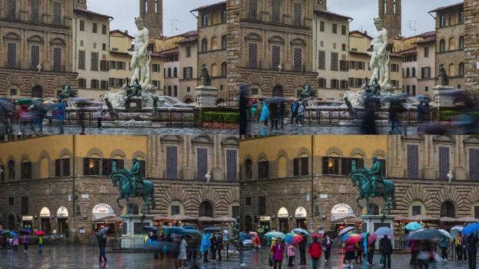 佛罗伦萨海神喷泉和科西莫骑马雕像