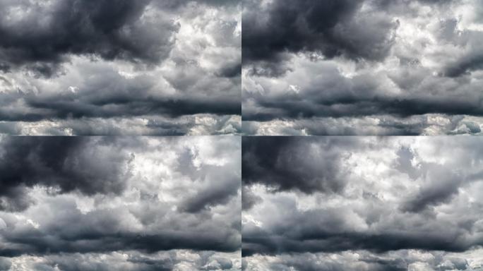 乌云密布的天空黑云压境气压气候云海云浪流