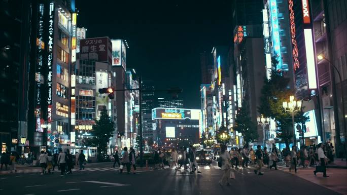 繁华街道日本东京大阪街头世界格局