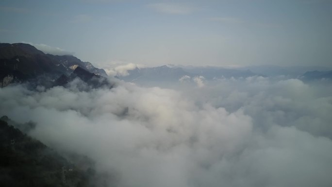 山区云海雾景航拍