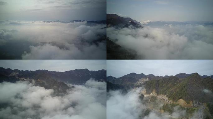 山区云海雾景航拍
