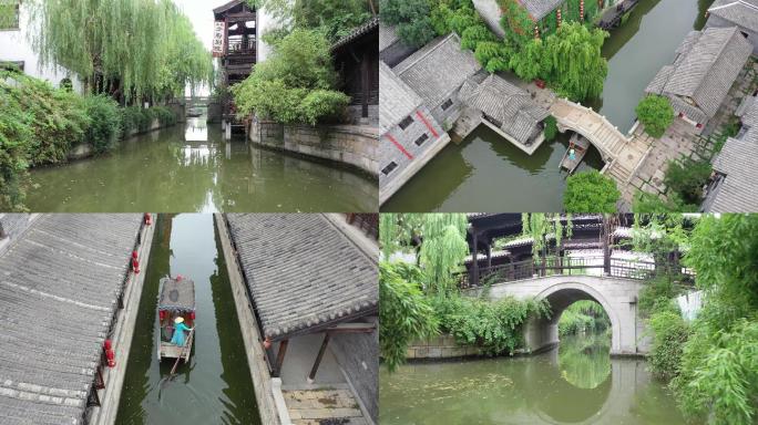 夏季台儿庄古城自然风景航拍全景4K