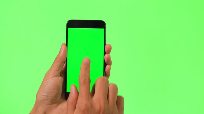 绿色屏幕手机手机APP科技应用购物消费