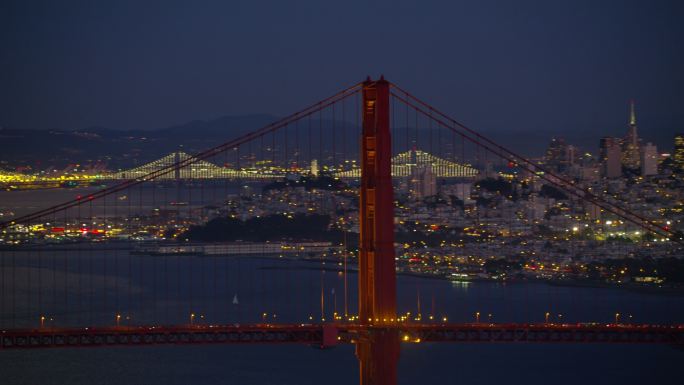 金门大桥鸟瞰图旧金山金门大桥