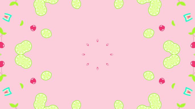 冰棍儿西瓜柠檬樱桃各种水果酷炫大屏幕素材