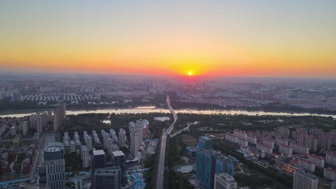 【潍坊】寿光城市弥河日落