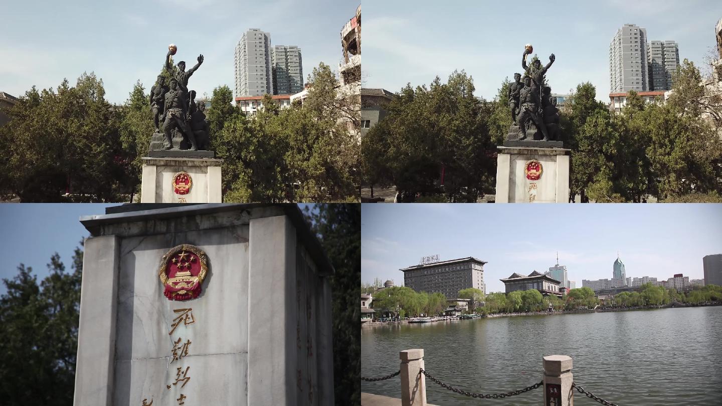 文瀛湖太原解放纪念碑