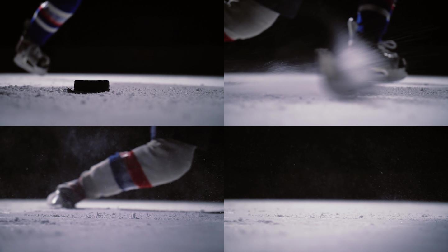 冰球运动员冰刀冰滑竞技