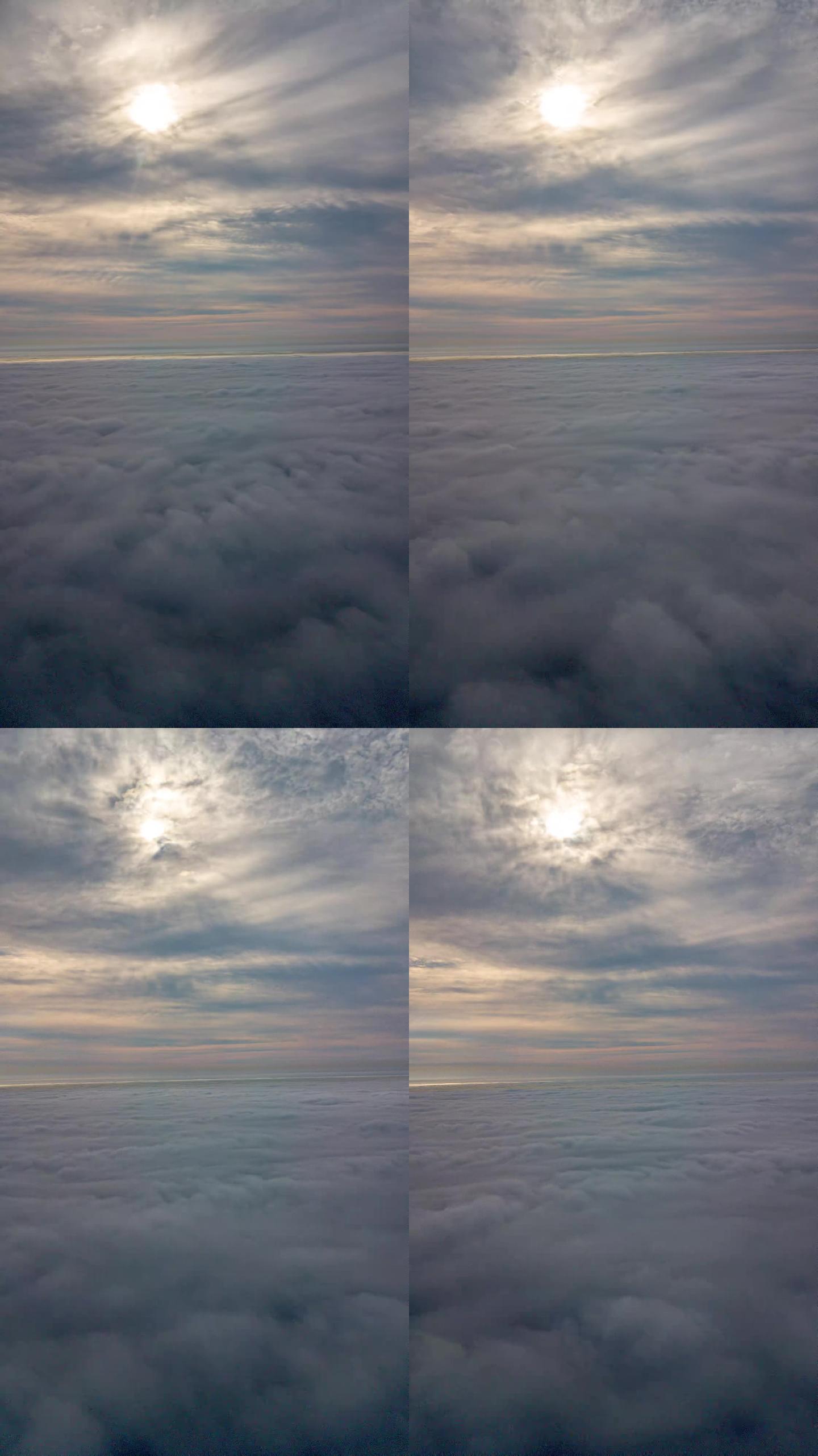 航拍双层云延时