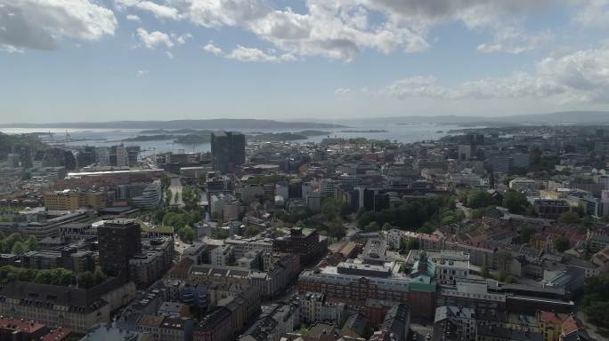 挪威奥斯陆市中心鸟瞰图
