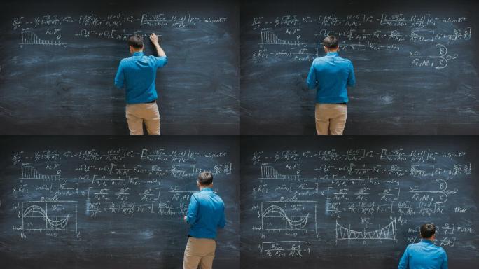 黑板上书写方程式