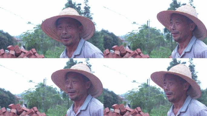 戴草帽的农民伯伯