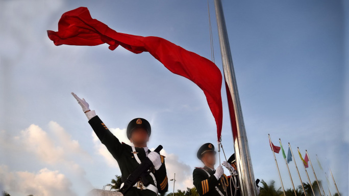 仪仗队最新升旗仪式高校国旗护卫队旗帜爱国