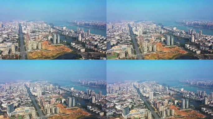 4K鸟瞰江西吉安市吉州区城市风光