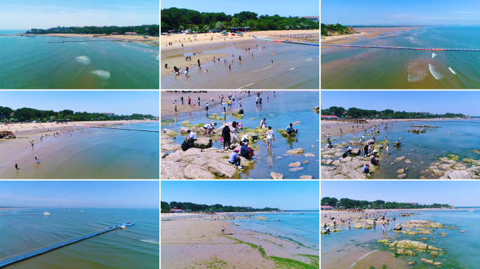 北戴河鸽子窝礁石海滩