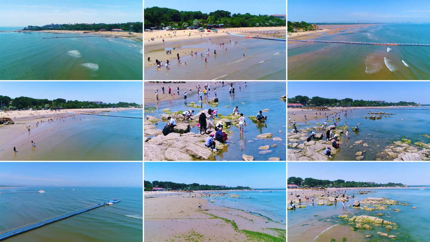 北戴河鸽子窝礁石海滩