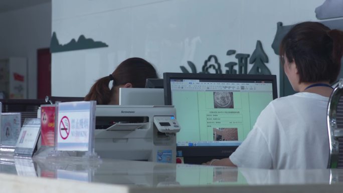 美女电脑前上班背影特写