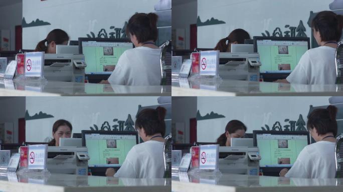 美女电脑前上班背影特写