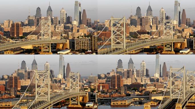 费城国外航拍鸟瞰大景大气空镜