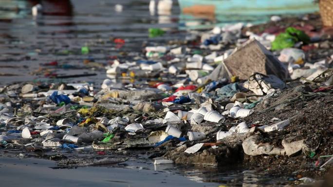 污染河岸垃圾水源杂物大自然