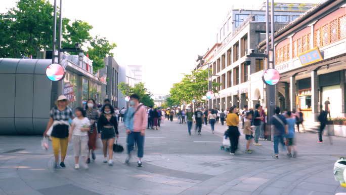 杭州西湖商业步行街(延时摄影)