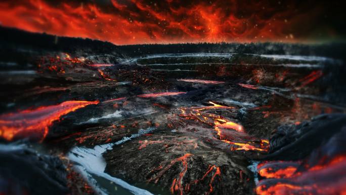火山岩浆世界末日灾难游戏特效