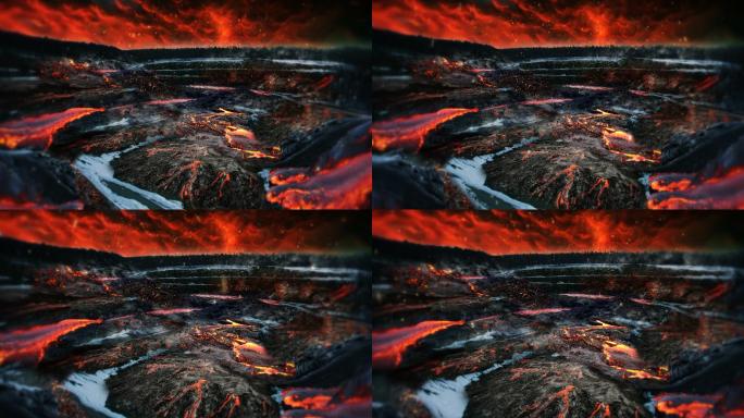 火山岩浆世界末日灾难游戏特效