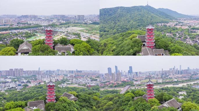 无锡锡惠公园惠山龙光寺龙光塔4K航拍延时