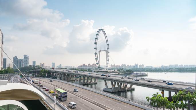 新加坡高速公路延时摄影