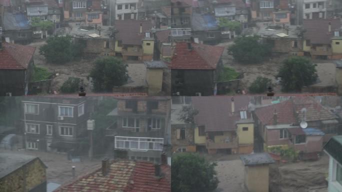 洪水爆发损坏危机城镇