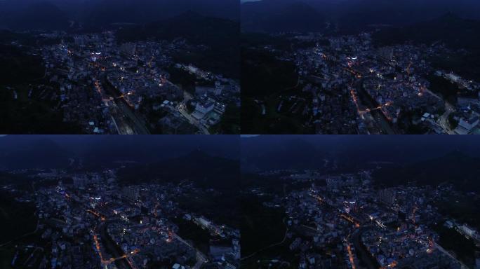 山区城市4K航拍夜景