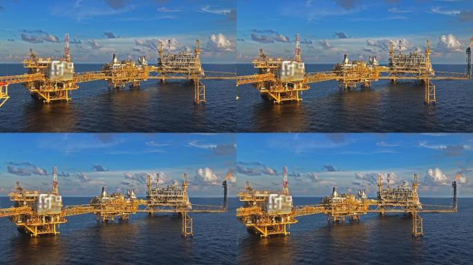 海上作业平台海面开采石油能源