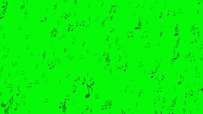 音符音乐符号飘扬绿幕素材
