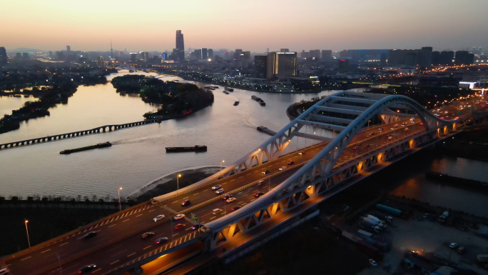 【4K】航拍苏州吴中区、斜港大桥