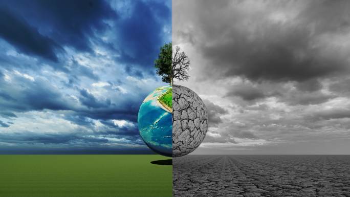 4K创意绿色地球低碳环保