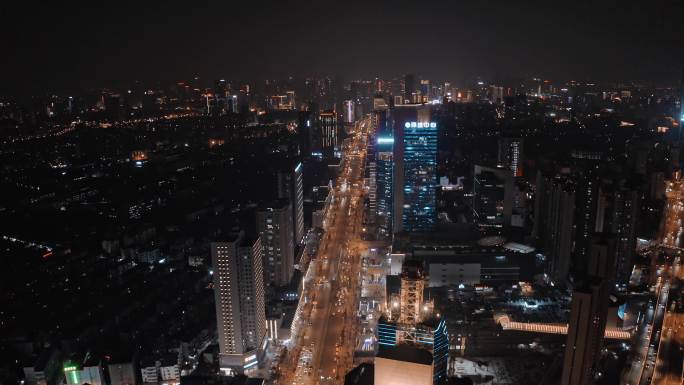 合肥五里墩立交桥城市夜景车流风光