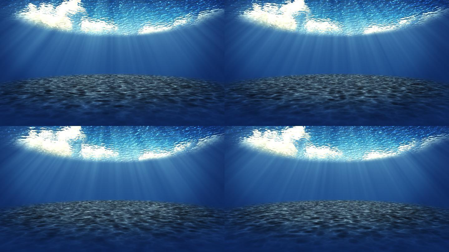 梦幻唯美蓝色海洋海底背景素材