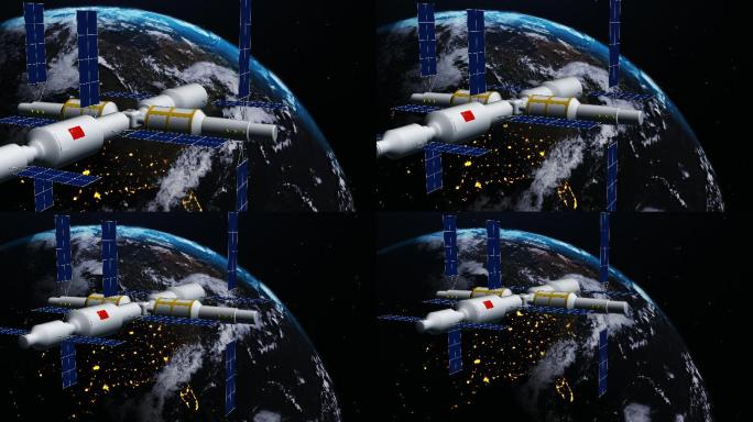 地球空间站动画视频素材4K