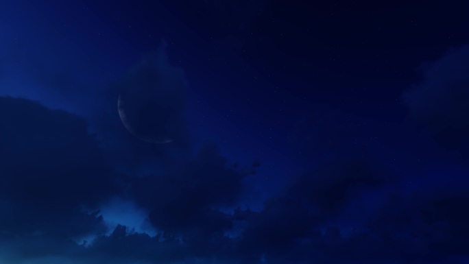 4K夜晚月亮CG动画