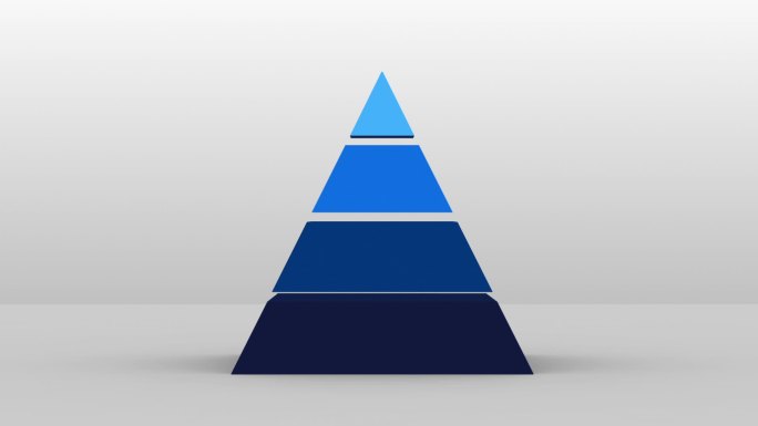 三维金字塔形状，矢量信息图