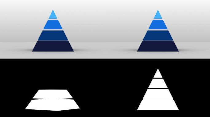 三维金字塔形状，矢量信息图