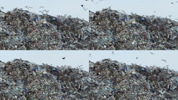 垃圾堆排放物生活白色环保治理