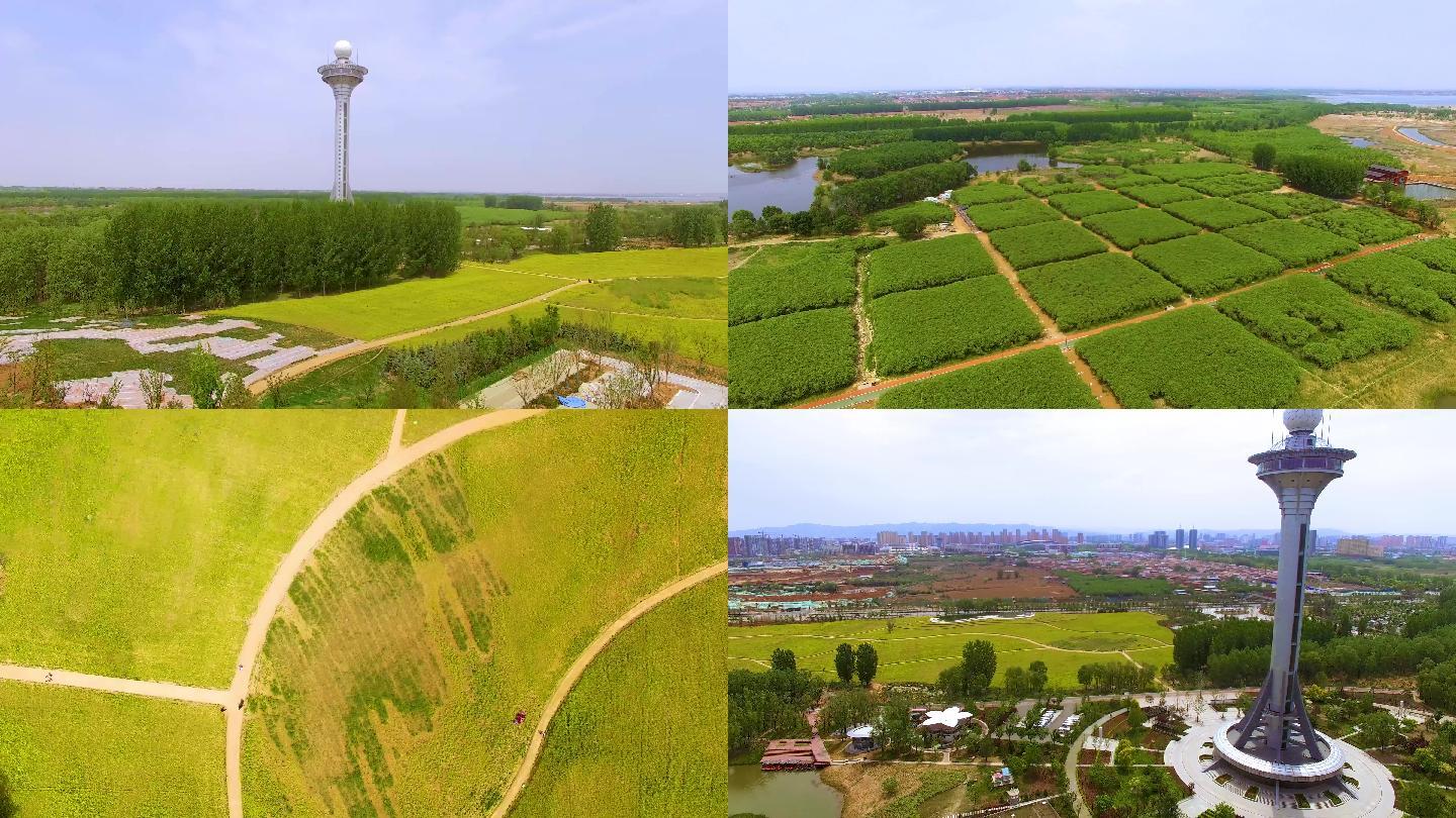 长治国家湿地公园风景航拍