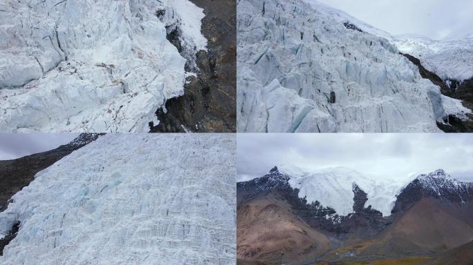 4k航拍震撼蓝色冰川融化大自然