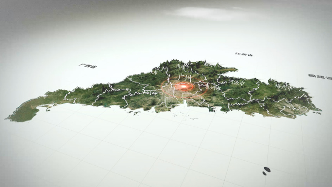 广东省写实3D地形区位