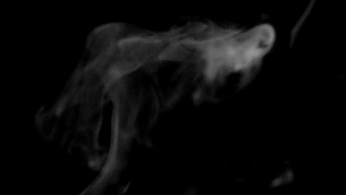 黑色背景上的慢动作烟雾效果