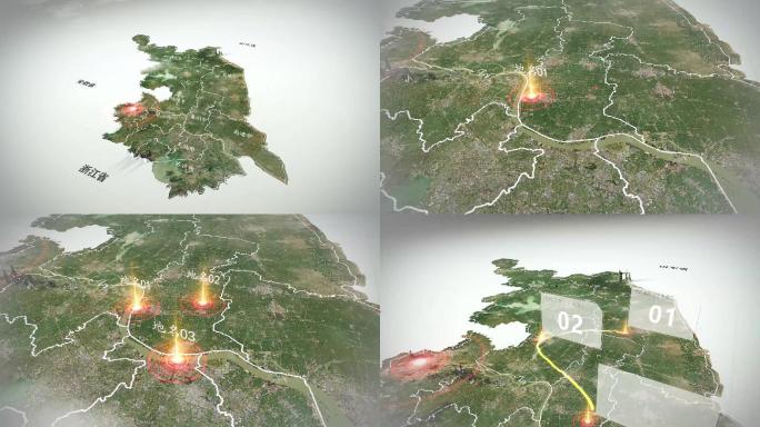 江苏省写实3D地形区位