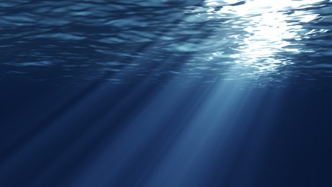水下海洋可循环丁达尔光海底深海光照动画