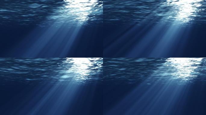 水下海洋可循环丁达尔光海底深海光照动画
